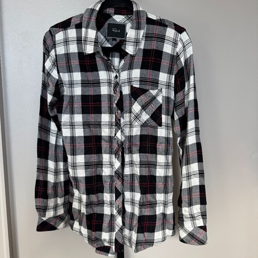 Rails Hunter Plaid Shirt White Black red size S
